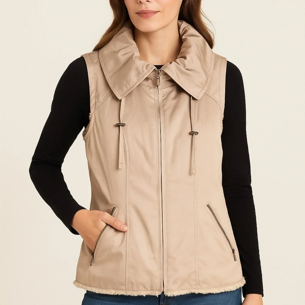 CAbi Shearling Lined CabinCore Adventure Ready Outdoor Vest Cozy Chic Layering - Picture 3 of 10
